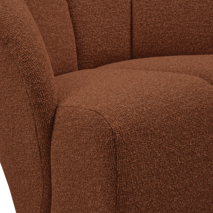 Woood Mojo Draaifauteuil Boucle Roestbruin Melange - KwaliteitWonen.nl