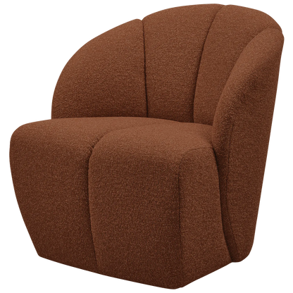 Woood Mojo Draaifauteuil Boucle Roestbruin Melange - KwaliteitWonen.nl