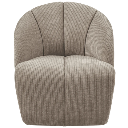 Woood Mojo Draaifauteuil Ribstof Donkerzand - KwaliteitWonen.nl