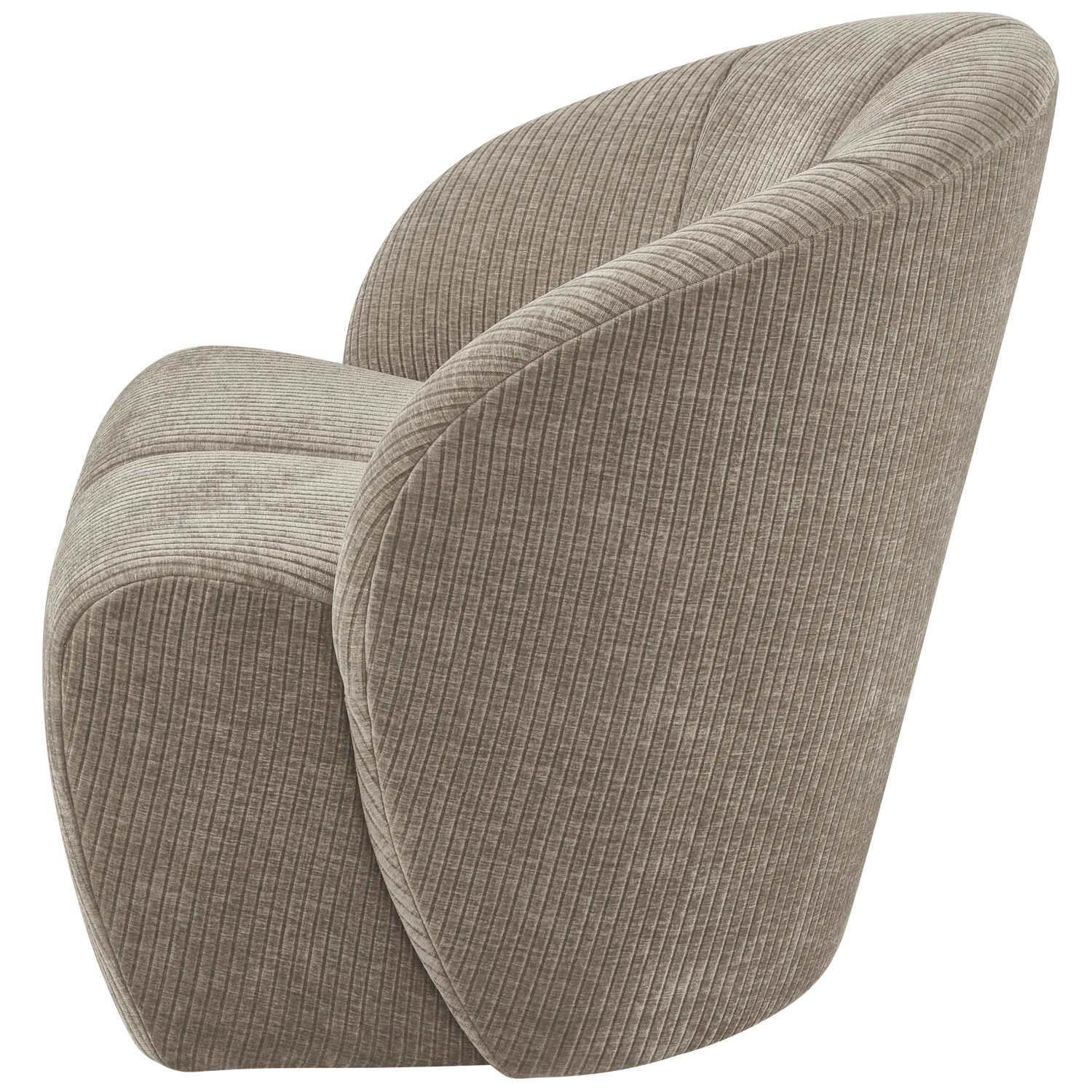 Woood Mojo Draaifauteuil Ribstof Donkerzand - KwaliteitWonen.nl
