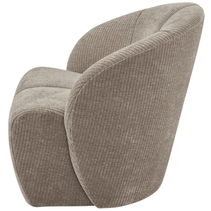 Woood Mojo Draaifauteuil Ribstof Donkerzand - KwaliteitWonen.nl