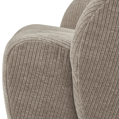 Woood Mojo Draaifauteuil Ribstof Donkerzand - KwaliteitWonen.nl
