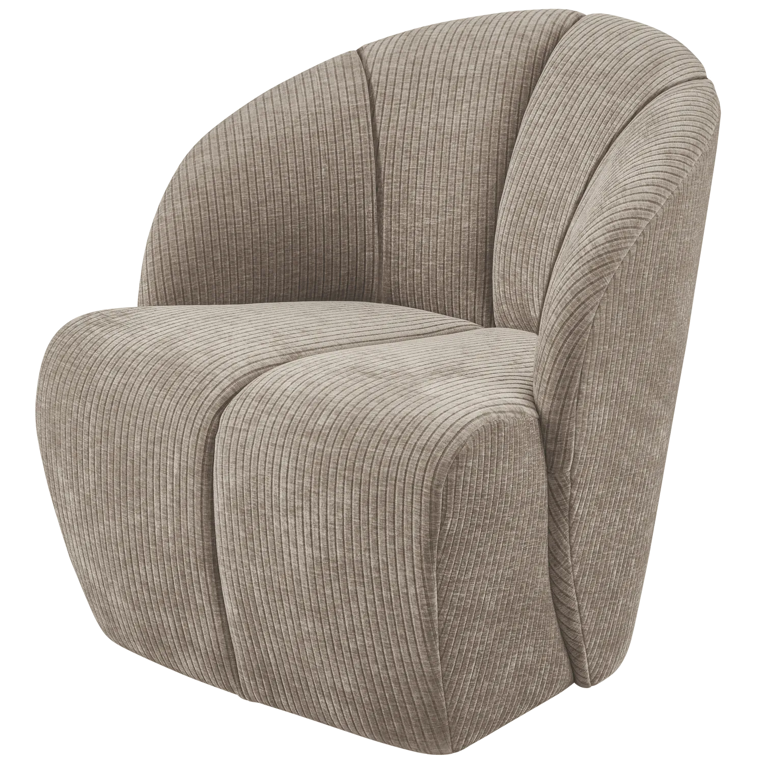 Woood Mojo Draaifauteuil Ribstof Donkerzand - KwaliteitWonen.nl