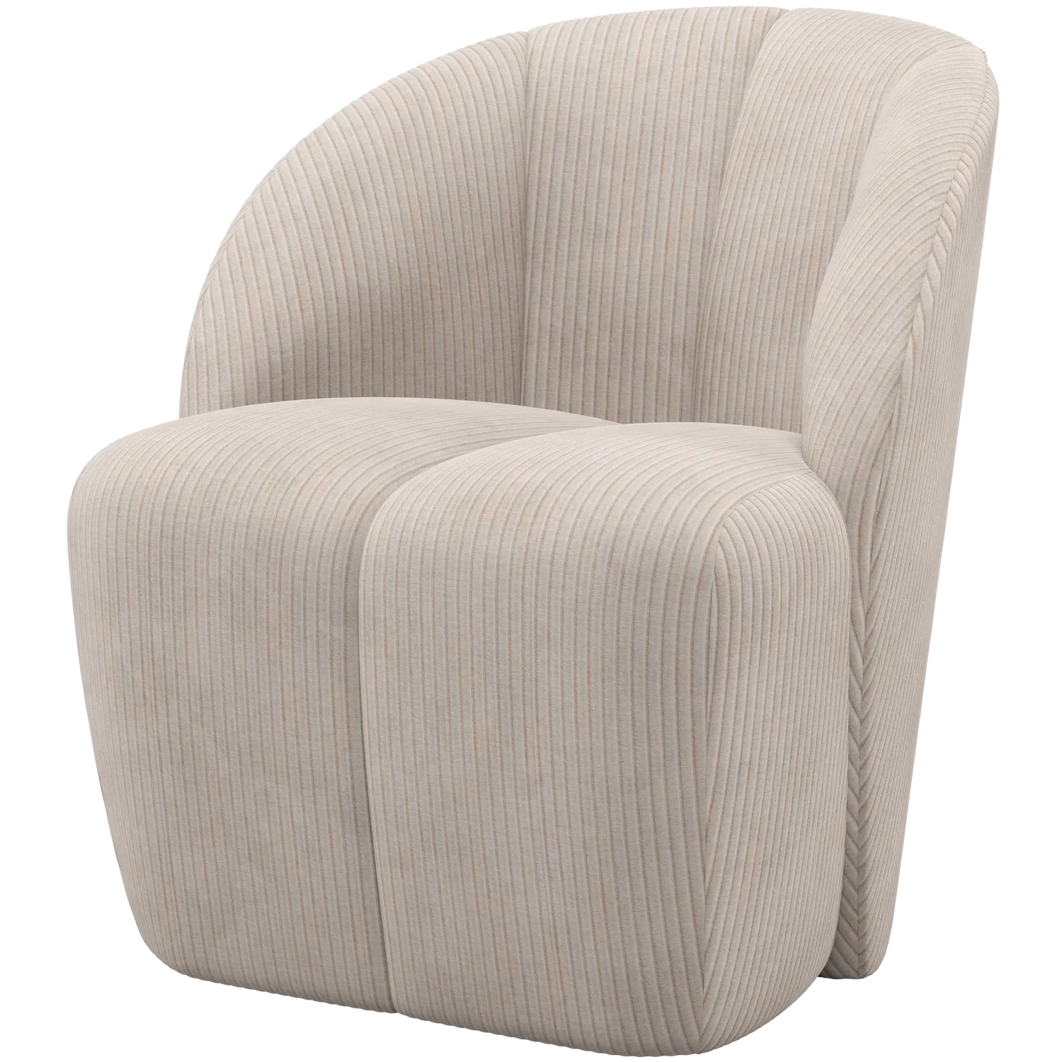 Woood Mojo Draaifauteuil Ribstof Ecru - KwaliteitWonen.nl