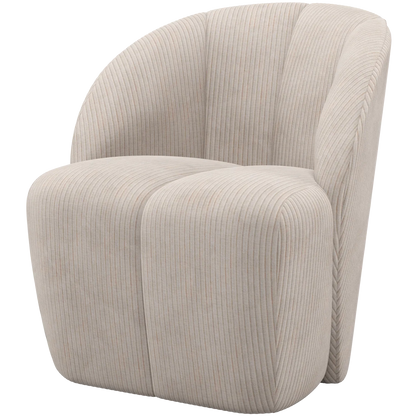 Woood Mojo Draaifauteuil Ribstof Ecru - KwaliteitWonen.nl