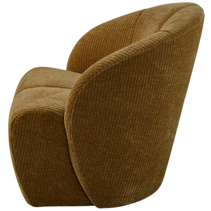 Woood Mojo Draaifauteuil Ribstof Honinggeel - KwaliteitWonen.nl