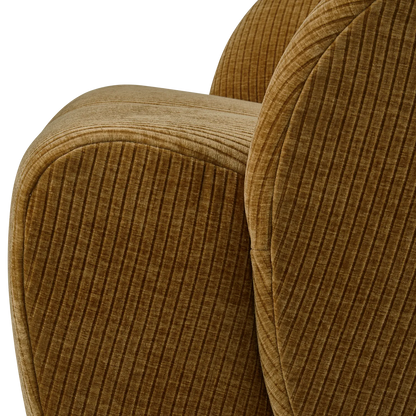 Woood Mojo Draaifauteuil Ribstof Honinggeel - KwaliteitWonen.nl