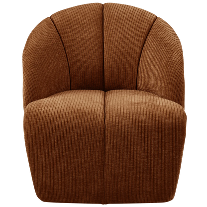 Woood Mojo Draaifauteuil Ribstof Roestbruin - KwaliteitWonen.nl