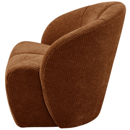 Woood Mojo Draaifauteuil Ribstof Roestbruin - KwaliteitWonen.nl