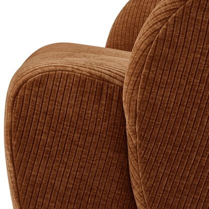 Woood Mojo Draaifauteuil Ribstof Roestbruin - KwaliteitWonen.nl
