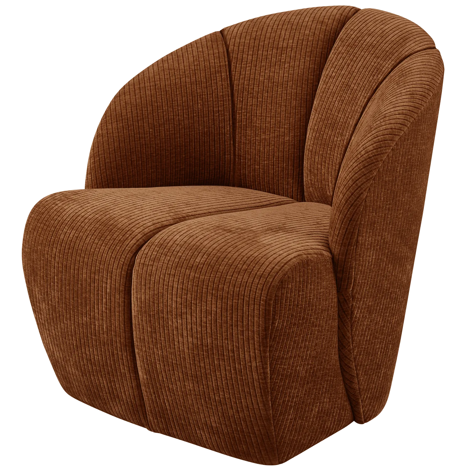 Woood Mojo Draaifauteuil Ribstof Roestbruin - KwaliteitWonen.nl