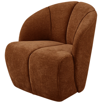 Woood Mojo Draaifauteuil Ribstof Roestbruin - KwaliteitWonen.nl