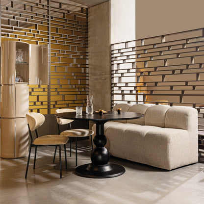 Woood Mojo Eetbank 164 Cm Met Rugleuning Boucle Beige Melange - KwaliteitWonen.nl