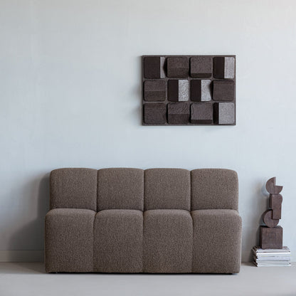 Woood Mojo Eetbank 164 Cm Met Rugleuning Boucle Bruin Melange - KwaliteitWonen.nl