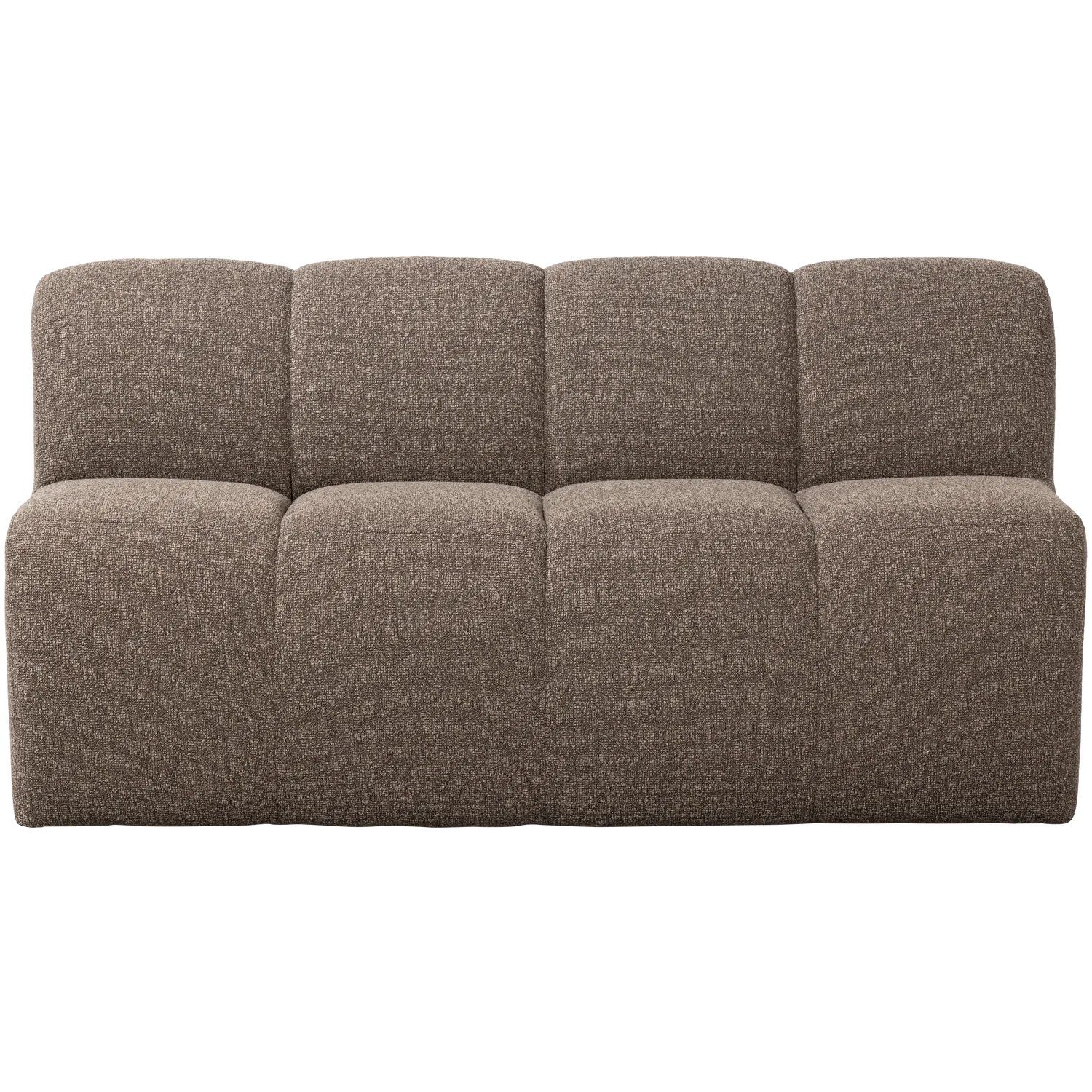Woood Mojo Eetbank 164 Cm Met Rugleuning Boucle Bruin Melange - KwaliteitWonen.nl