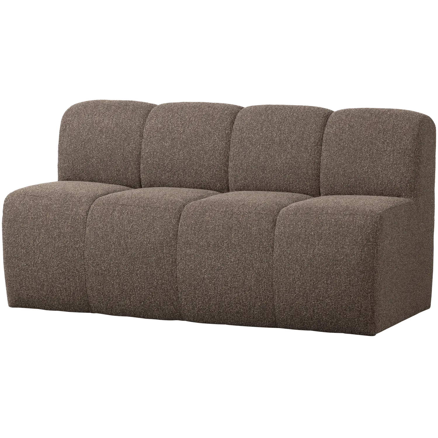 Woood Mojo Eetbank 164 Cm Met Rugleuning Boucle Bruin Melange - KwaliteitWonen.nl