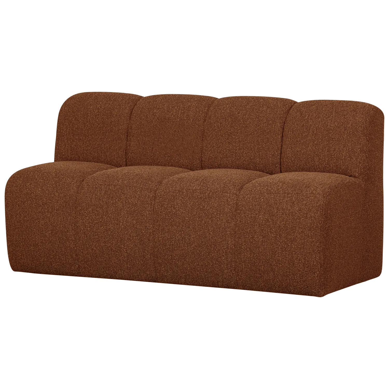Woood Mojo Eetbank 164 Cm Met Rugleuning Boucle Roestbruin Mel - KwaliteitWonen.nl