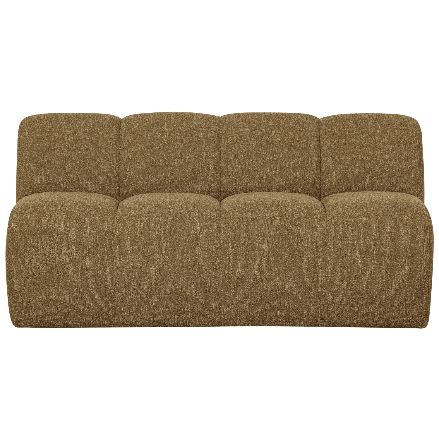 Woood Mojo Eetbank 164 Cm Rugleuning Boucle Geel/Bruin Melange - KwaliteitWonen.nl