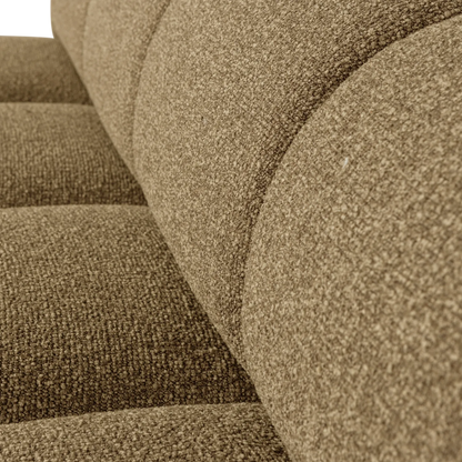 Woood Mojo Eetbank 164 Cm Rugleuning Boucle Geel/Bruin Melange - KwaliteitWonen.nl