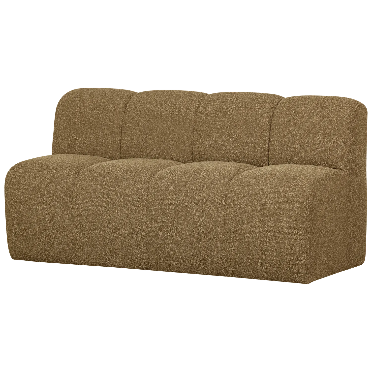 Woood Mojo Eetbank 164 Cm Rugleuning Boucle Geel/Bruin Melange - KwaliteitWonen.nl