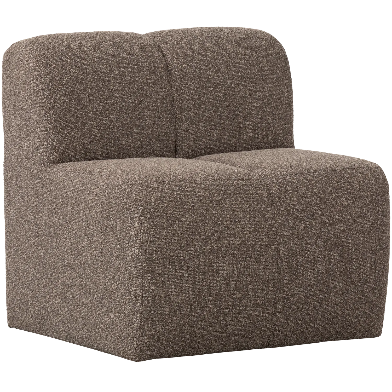 Woood Mojo Eetbank 84 Cm Met Rugleuning Boucle Bruin Melange - KwaliteitWonen.nl