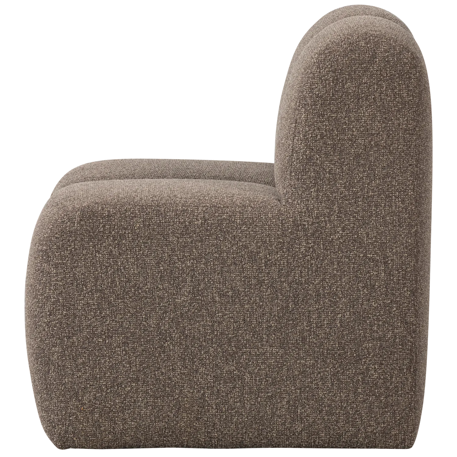 Woood Mojo Eetbank 84 Cm Met Rugleuning Boucle Bruin Melange - KwaliteitWonen.nl