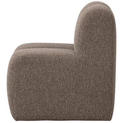 Woood Mojo Eetbank 84 Cm Met Rugleuning Boucle Bruin Melange - KwaliteitWonen.nl
