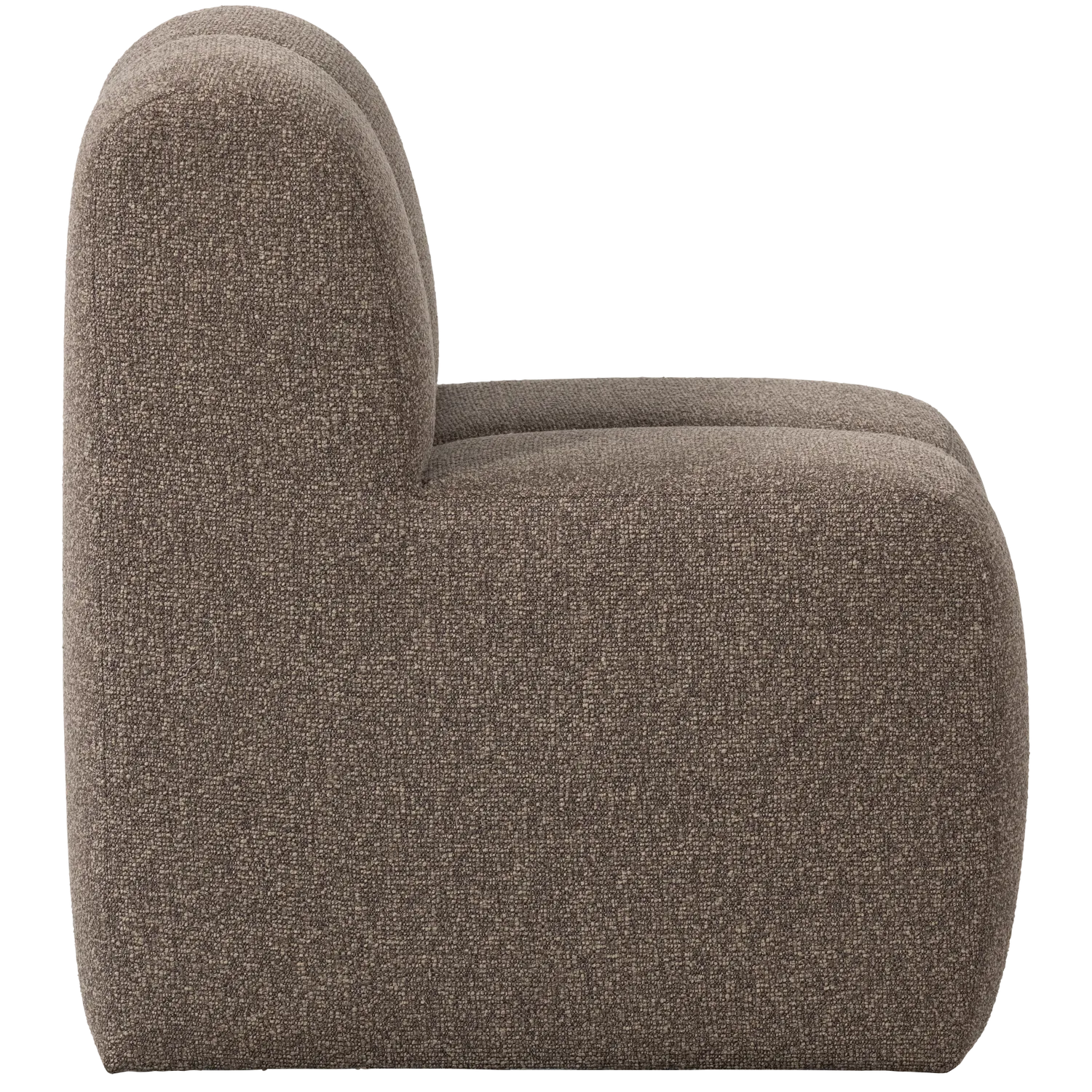 Woood Mojo Eetbank 84 Cm Met Rugleuning Boucle Bruin Melange - KwaliteitWonen.nl