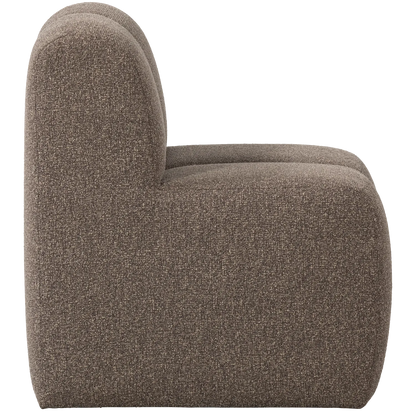 Woood Mojo Eetbank 84 Cm Met Rugleuning Boucle Bruin Melange - KwaliteitWonen.nl