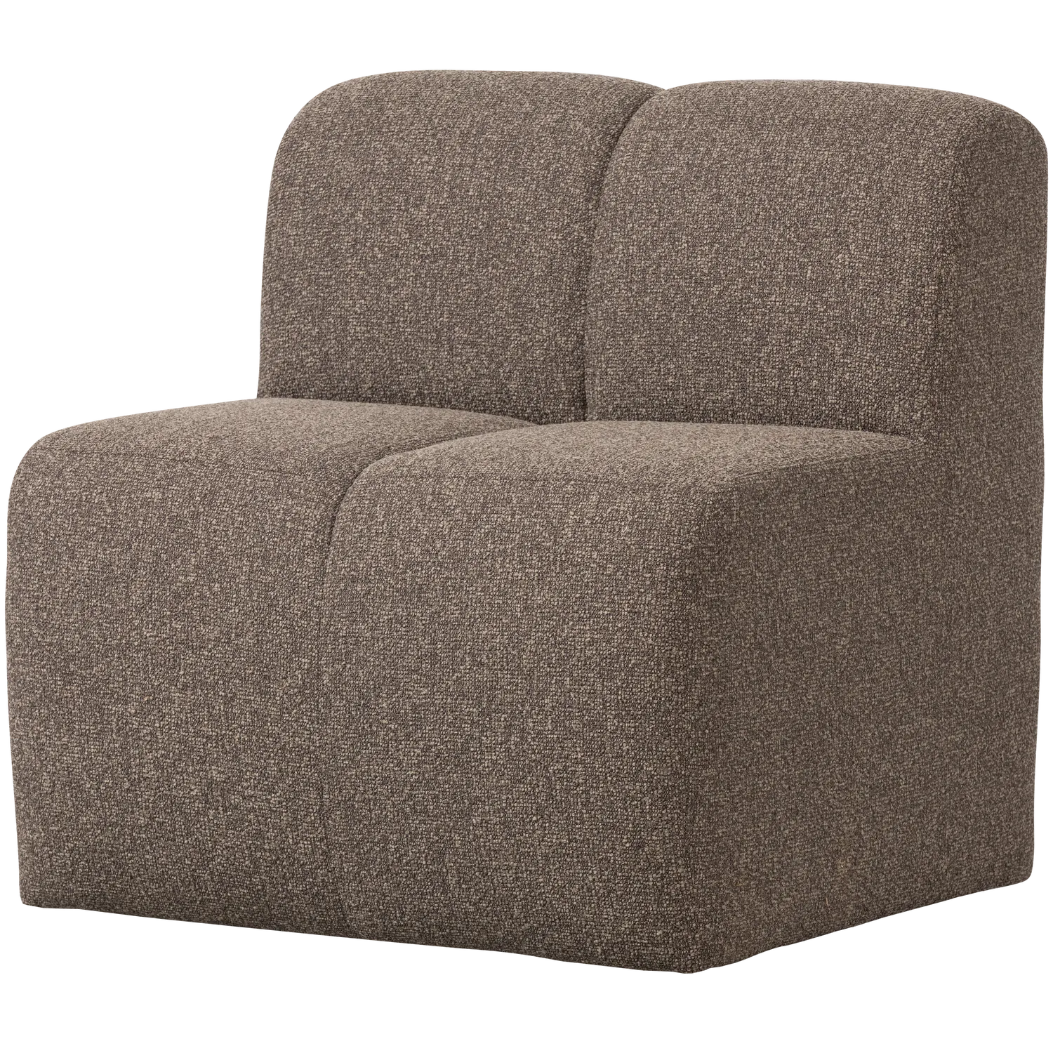 Woood Mojo Eetbank 84 Cm Met Rugleuning Boucle Bruin Melange - KwaliteitWonen.nl