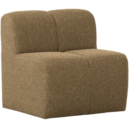 Woood Mojo Eetbank 84 Cm Met Rugleuning Boucle Geel/Bruin Melange - KwaliteitWonen.nl