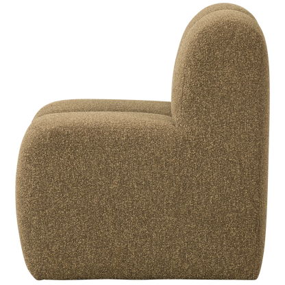 Woood Mojo Eetbank 84 Cm Met Rugleuning Boucle Geel/Bruin Melange - KwaliteitWonen.nl