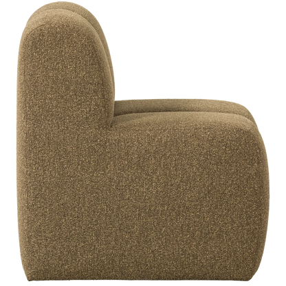 Woood Mojo Eetbank 84 Cm Met Rugleuning Boucle Geel/Bruin Melange - KwaliteitWonen.nl