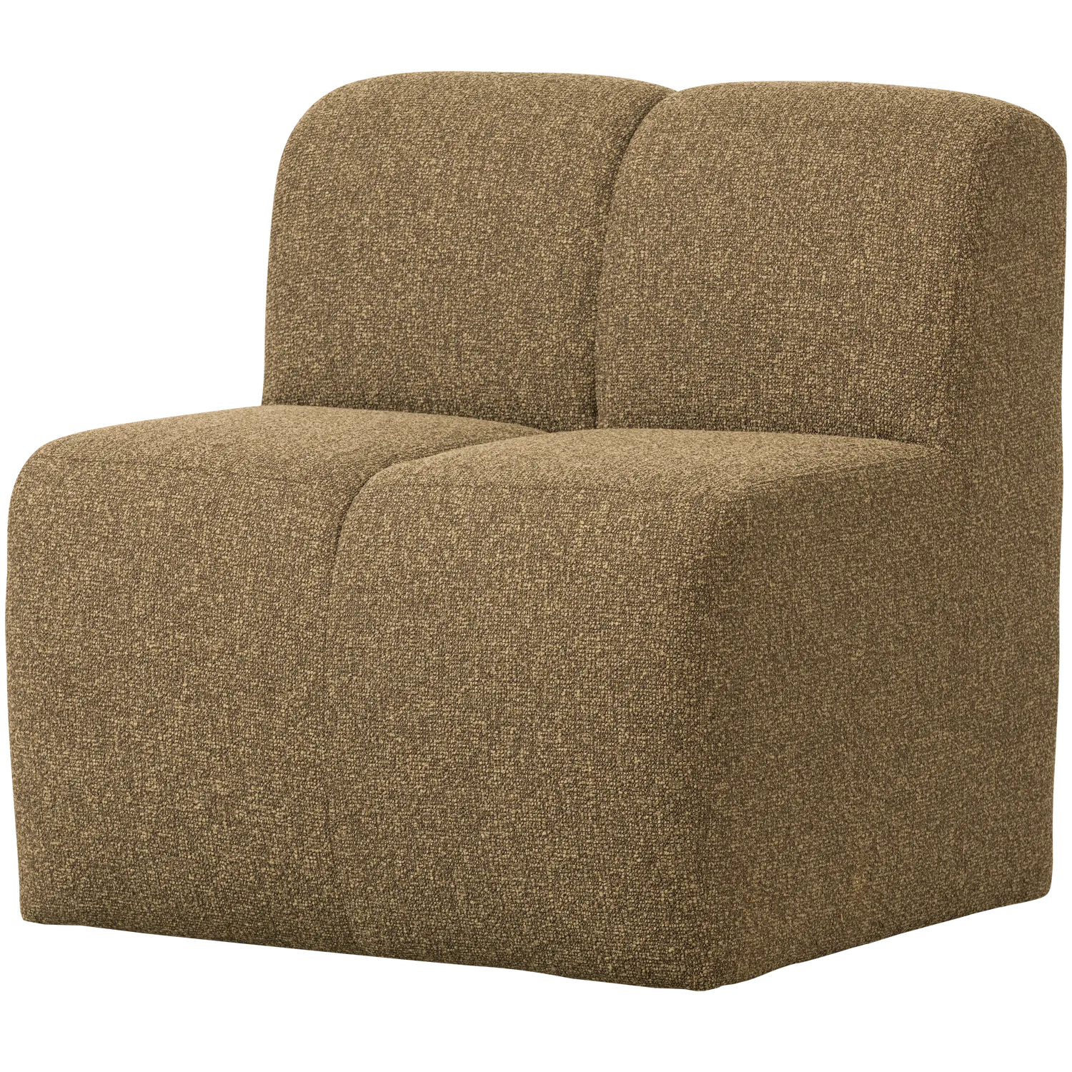 Woood Mojo Eetbank 84 Cm Met Rugleuning Boucle Geel/Bruin Melange - KwaliteitWonen.nl