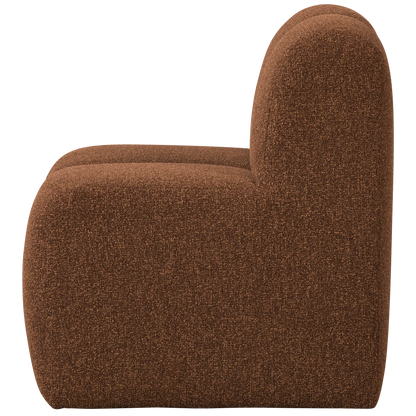 Woood Mojo Eetbank 84 Cm Met Rugleuning Boucle Roestbruin Melange - KwaliteitWonen.nl
