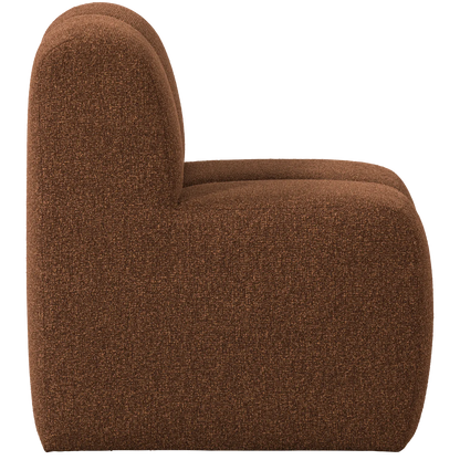 Woood Mojo Eetbank 84 Cm Met Rugleuning Boucle Roestbruin Melange - KwaliteitWonen.nl