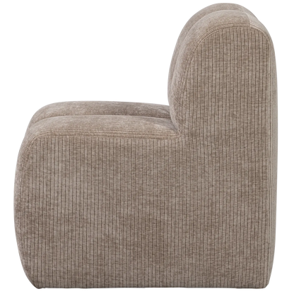 Woood Mojo Eetbank 84 Cm Met Rugleuning Ribstof Donkerzand - KwaliteitWonen.nl
