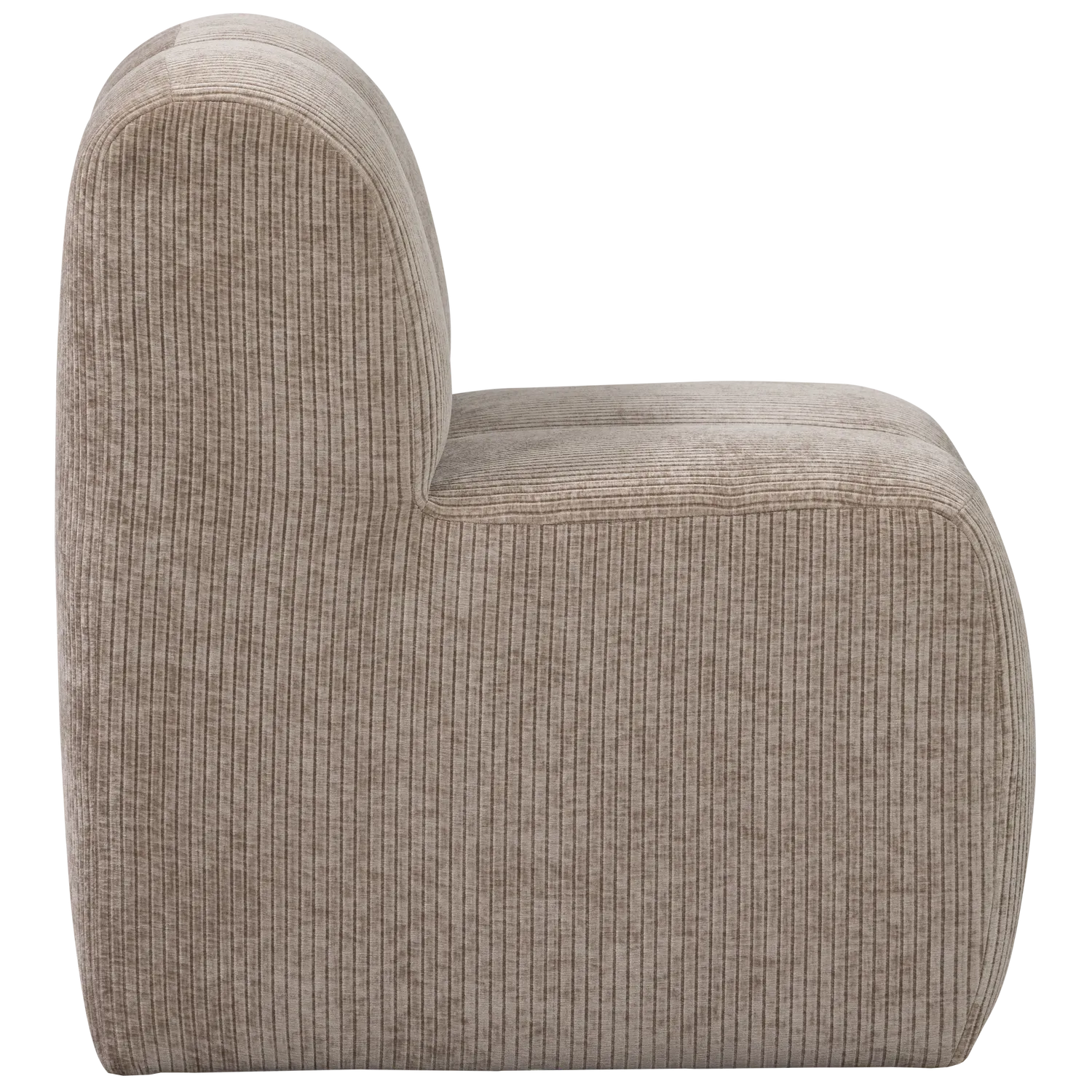 Woood Mojo Eetbank 84 Cm Met Rugleuning Ribstof Donkerzand - KwaliteitWonen.nl