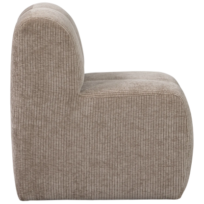 Woood Mojo Eetbank 84 Cm Met Rugleuning Ribstof Donkerzand - KwaliteitWonen.nl