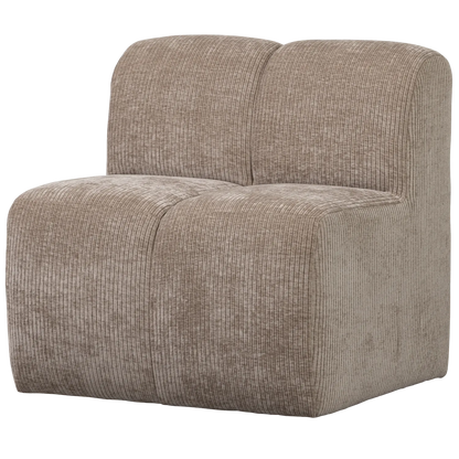 Woood Mojo Eetbank 84 Cm Met Rugleuning Ribstof Donkerzand - KwaliteitWonen.nl