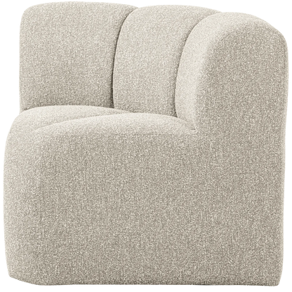 Woood Mojo Eetbank Hoek Met Rugleuning Boucle Beige Melange - KwaliteitWonen.nl