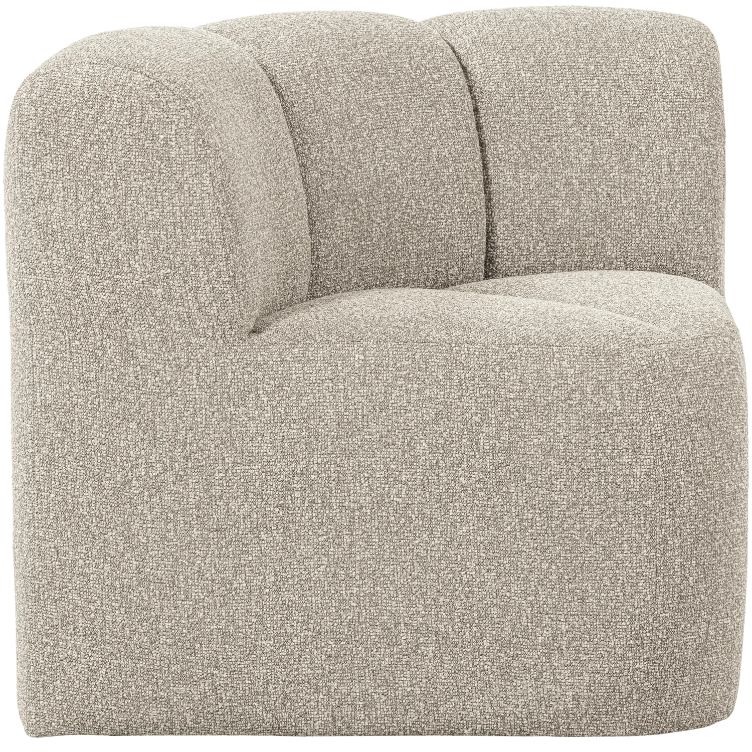 Woood Mojo Eetbank Hoek Met Rugleuning Boucle Beige Melange - KwaliteitWonen.nl