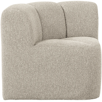 Woood Mojo Eetbank Hoek Met Rugleuning Boucle Beige Melange - KwaliteitWonen.nl
