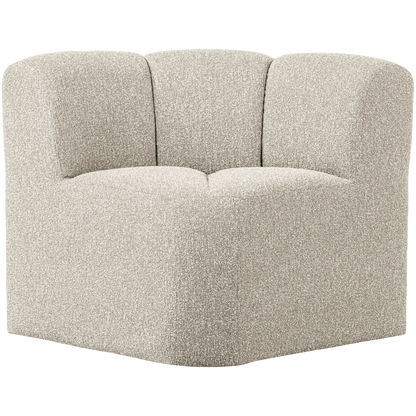Woood Mojo Eetbank Hoek Met Rugleuning Boucle Beige Melange - KwaliteitWonen.nl
