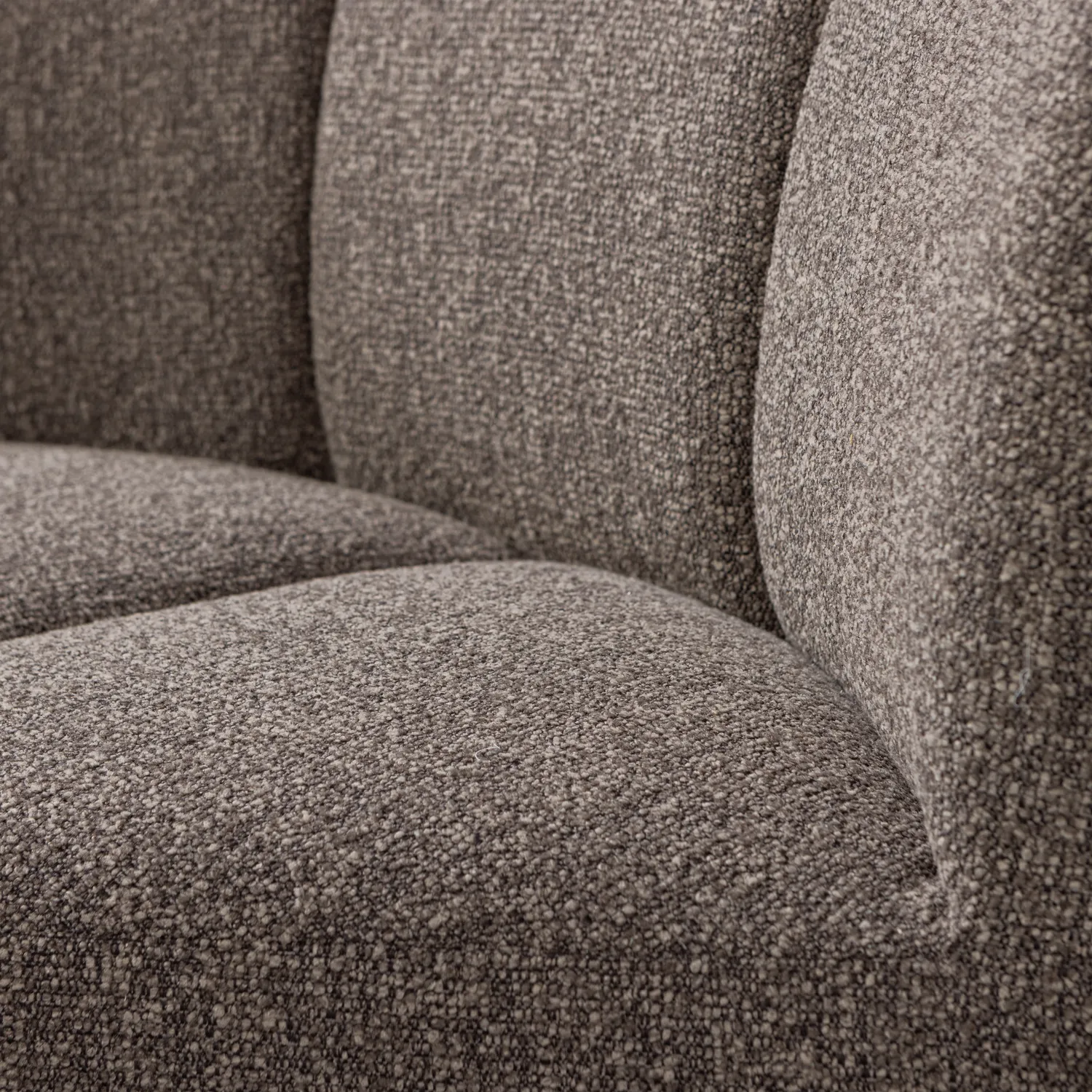 Woood Mojo Eetbank Hoek Met Rugleuning Boucle Bruin Melange - KwaliteitWonen.nl