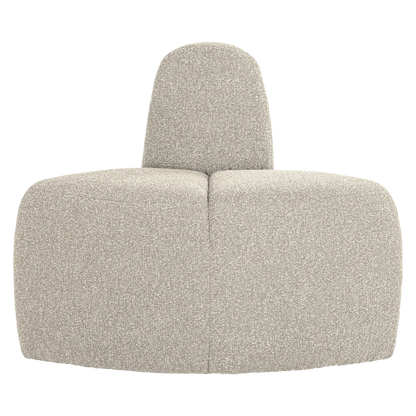 Woood Mojo Eetbank Hoek Rond Rugleuning Boucle Beige Melange [Fsc] - KwaliteitWonen.nl