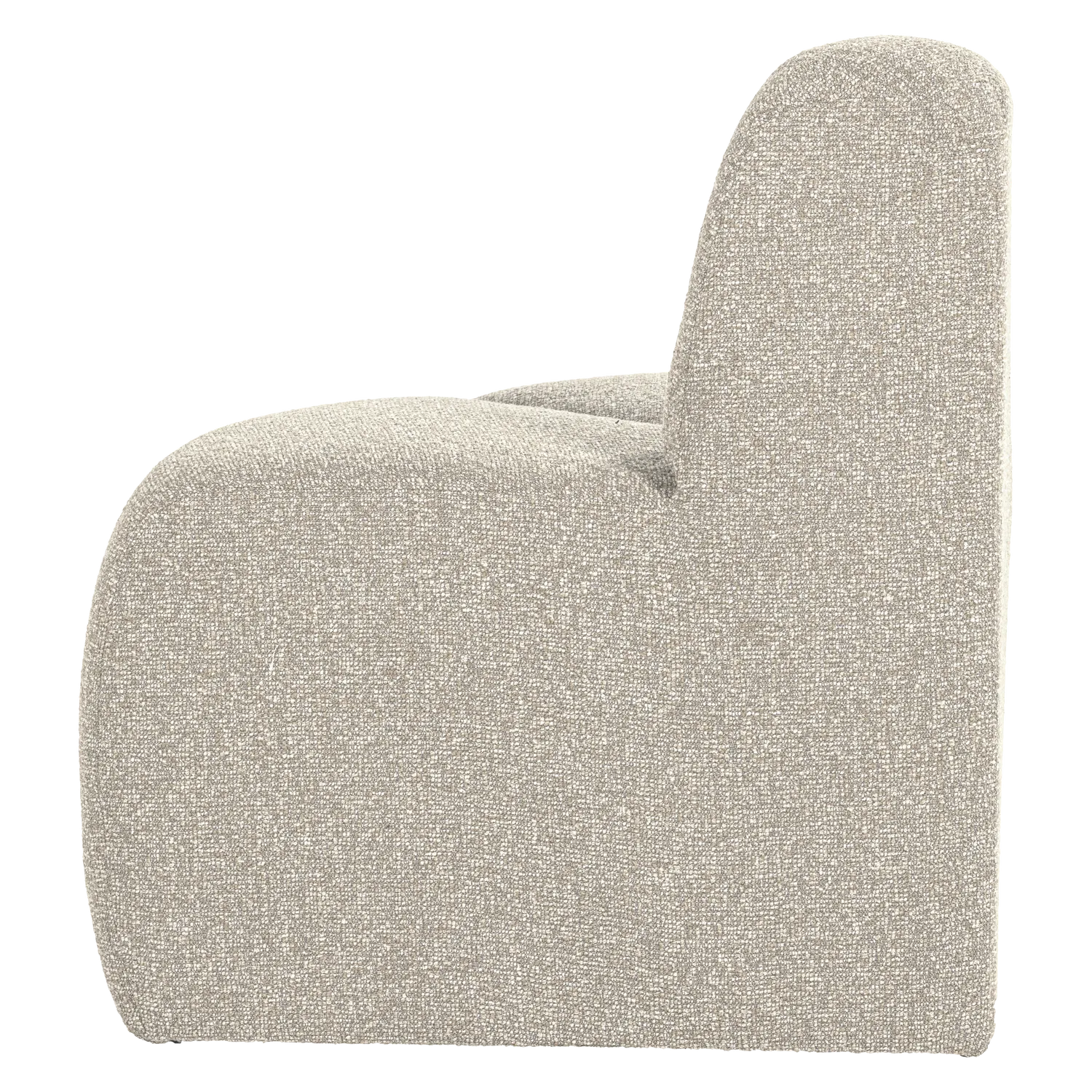 Woood Mojo Eetbank Hoek Rond Rugleuning Boucle Beige Melange [Fsc] - KwaliteitWonen.nl