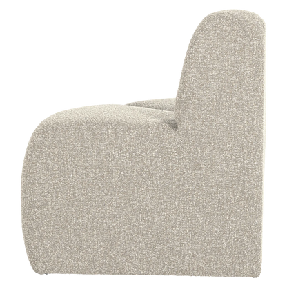 Woood Mojo Eetbank Hoek Rond Rugleuning Boucle Beige Melange [Fsc] - KwaliteitWonen.nl