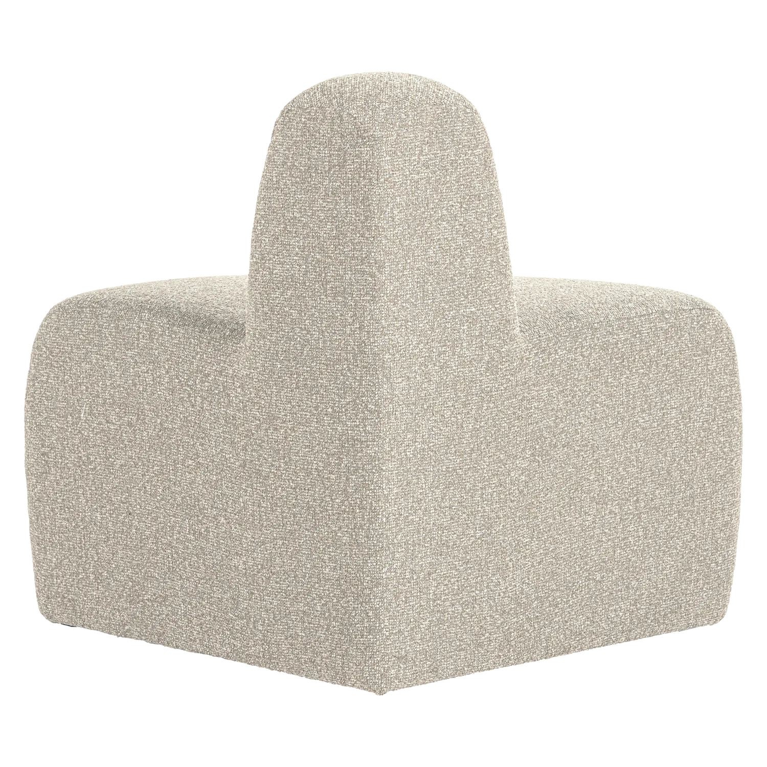 Woood Mojo Eetbank Hoek Rond Rugleuning Boucle Beige Melange [Fsc] - KwaliteitWonen.nl