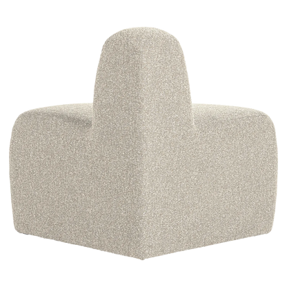 Woood Mojo Eetbank Hoek Rond Rugleuning Boucle Beige Melange [Fsc] - KwaliteitWonen.nl